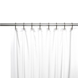 Carnation Home Fashions Premium Quality Vinyl Shower Curtain Liner-White