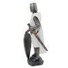 Golden Future Crusader in Armor Knight Templar Cross Decorative Sculpture