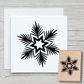 Newstamps Snowflake 01 Wooden & Rubber Stamp for Card Making, Wooden Stamp, Christmas, Christmas Card, Winter, Scrapbook, Textile Stamp, Decoration, Children