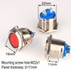 GUUZI 5pcs 12V-24V 22mm LED Metal Indicator Light Waterproof Signal