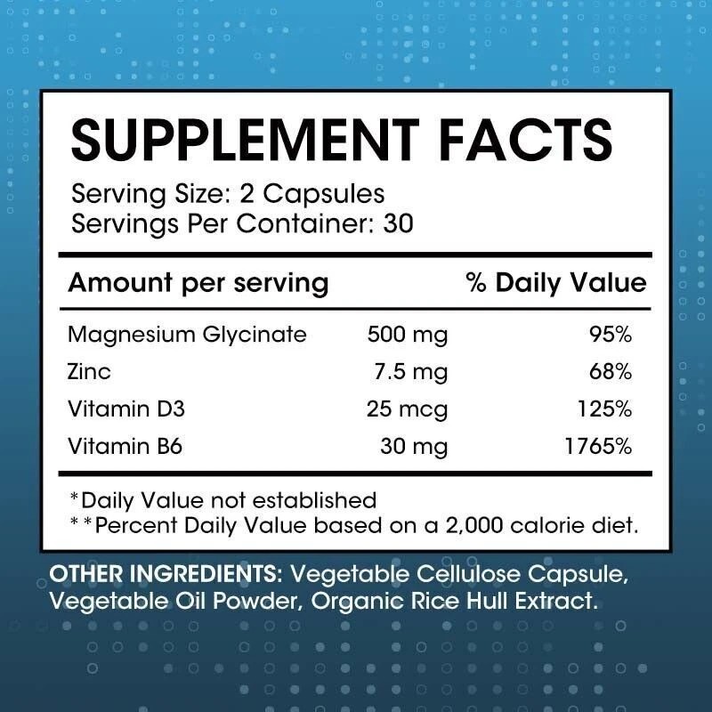 Mulittea 3PACK Magnesium Glycinate Capsules 500mg with Vitamin D3 Vitamin
