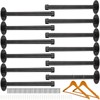 Hoteam Set of 12 Industrial Pipe Shelf Brackets Black Iron