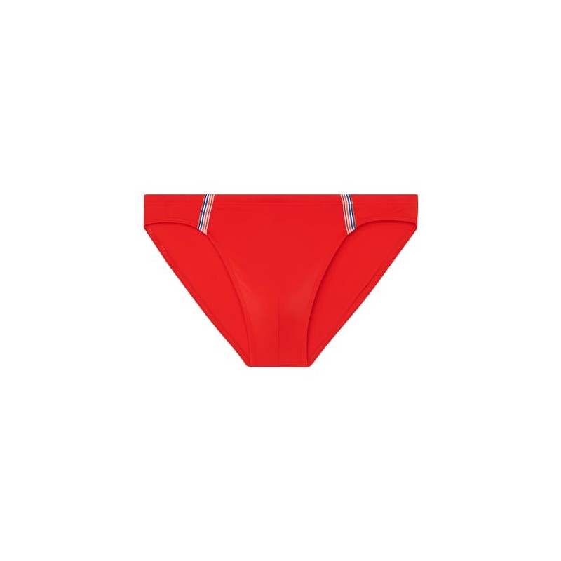 HOM Men's Micro Nautical Cup Swimming Trunks Swim Briefs, red