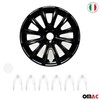 OMAC - Black White Gloss Hub Caps 16 Inch Set