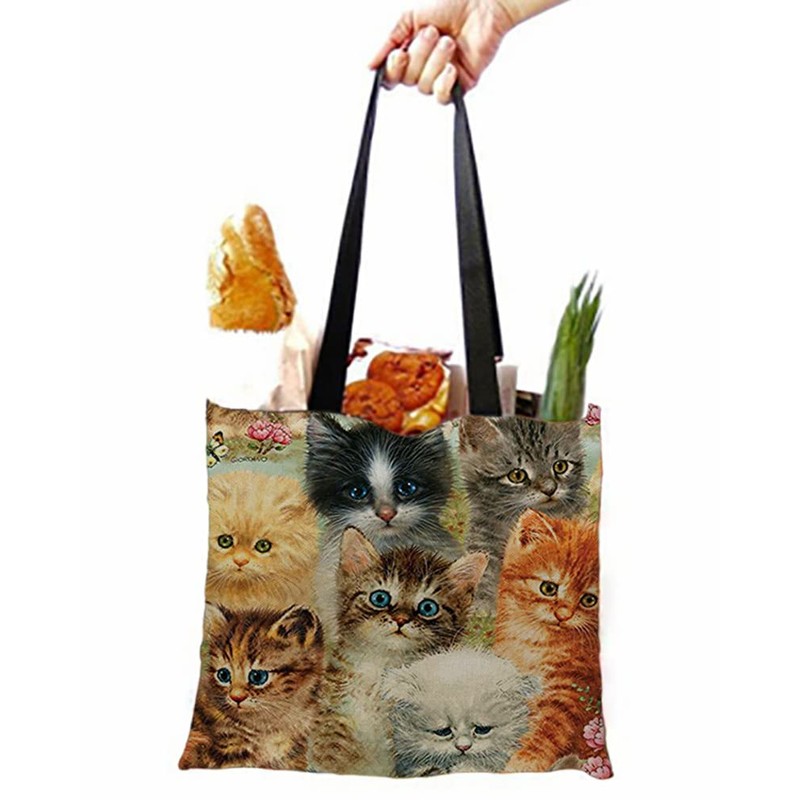 crazy bean Pack of 2 Printed Fabric Bags, Reusable Shopping