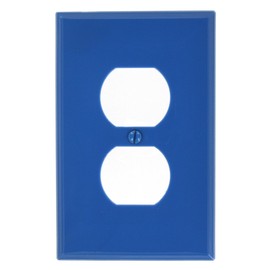 Leviton 1-Gang, 1-Duplex, Midway Nylon Wallplate, Midway Size, 1 Pack, PJ8-BU, Blue