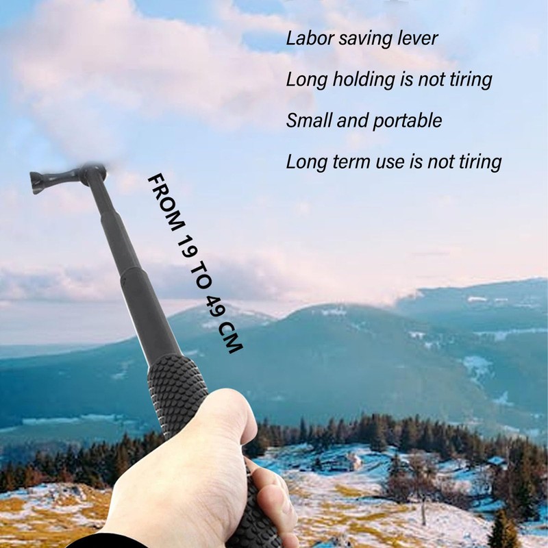 Extendable Selfie Stick with Anti-Slip Handle - Lightweight Aluminium Monopod