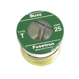 Bussmann T-25 25 Amp Type T Time-Delay Dual-Element Edison Base Plug Fuse, 125V UL Listed by Bussmann