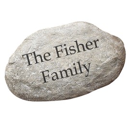 Personalization Universe You Name It Custom Garden Stone - Durable Resin Outdoor Decor with Family Name or Message, Imitation Stone Texture - Decorative Stepping Stone for Garden - Large 7.5" x 11.5"
