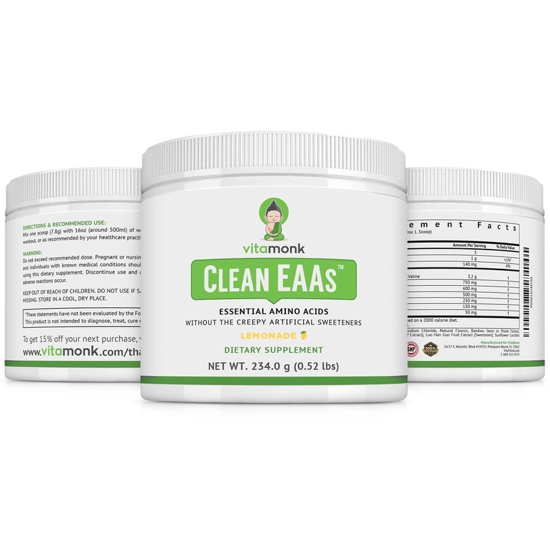 VitaMonk Clean EAA - EAAs with No Artificial Sweeteners for