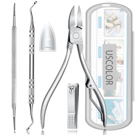 2025 4PCS Ingrown Toenail Clippers, Podiatrist Toe Nail File Lifter, Super Sharp Pedicure Tools, Curved Blade Nail Clipper, for Hard Thick Nail, Professional Manicure Kit
