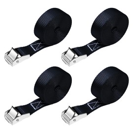 Pack of 4 lashing straps, 2 m, 250 kg, adjustable lashing strap with clamping lock for car, bicycle, motorcycle according to DIN EN 12195-2 KODIAK STRAPS