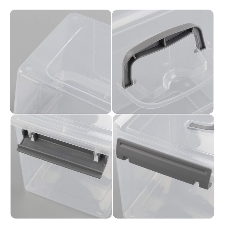 Leendines 5 Quart Storage Box with Lid, 6 Packs Small