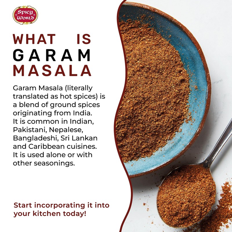 Spicy World Garam Masala Powder 1 Pound Bulk Jar -
