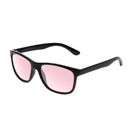 Calabria Noah Panto Pink Tint FL-41 Reading Glasses +0.50 Gloss Black Men Women Migraine Glasses FL41 Blue Light Sensitivity