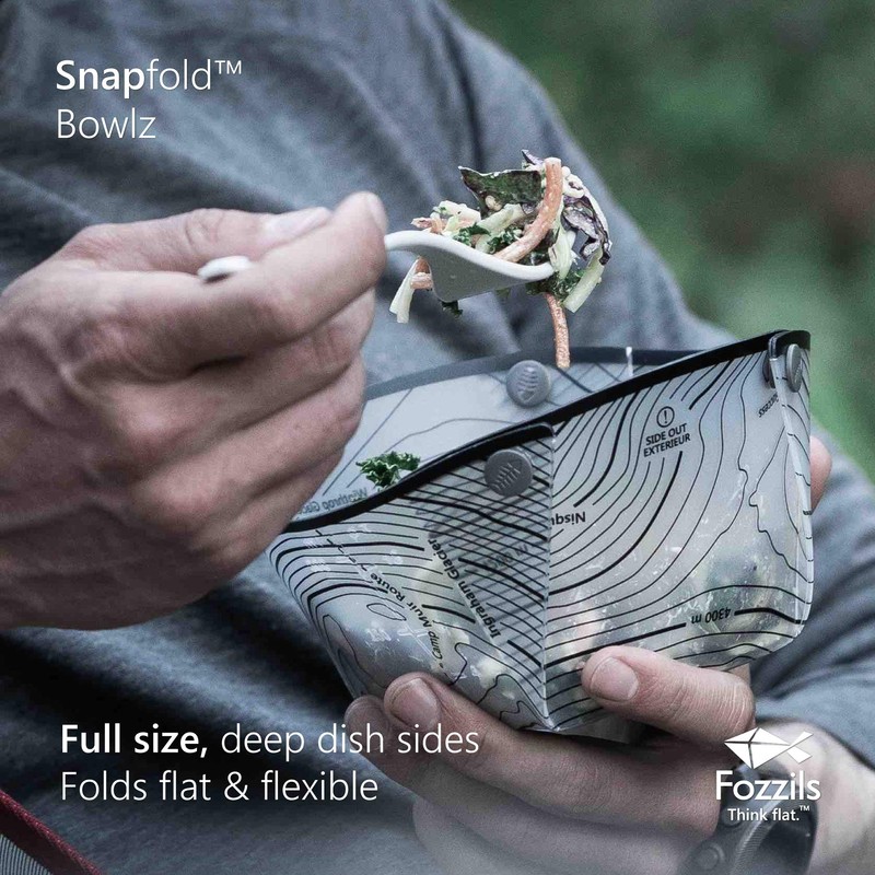 Fozzils Snapfold Bowlz (2pc Bowl), Grey/Mist