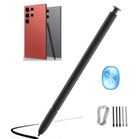 Galaxy S23 Ultra S Pen Replacement [WithBluetooth] Pen 0.7mm Tip, 4096 Pressure Sensor, Air Command Touch-Free Control S23 Ultra 5G All Verisons Stylus Pen+ 5*Tips (Graphite/Red)