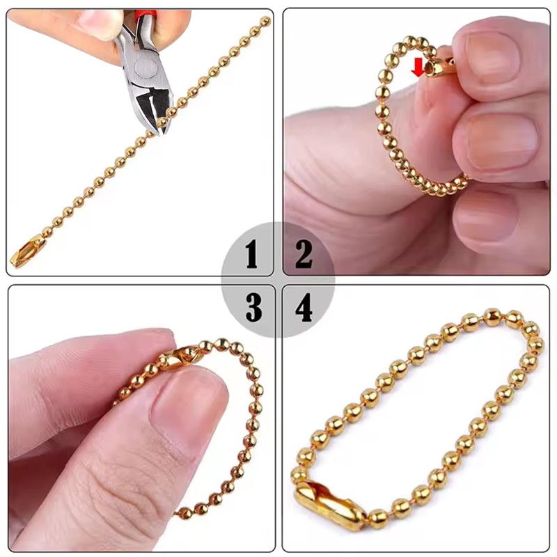 10m Ball Bead Chain 2.4mm Beads Chain Metal Beaded Pull