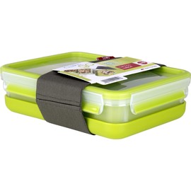 Emsa 518098 Clip & Go Lunchbox | 1,2 L | Mit 3 Einsätzen und Teller | To Go | 100 % dicht | Frische Dichtung
