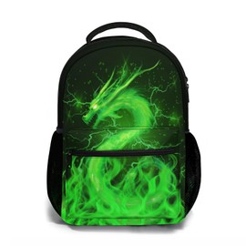 Miaoquhe Green Dragon Backpack Cool Animal Bookbag for Kids Teens Girls Boys Back to School Green Dragon Back pack for School Office Travel Hiking Laptop Computer Casual Daypack