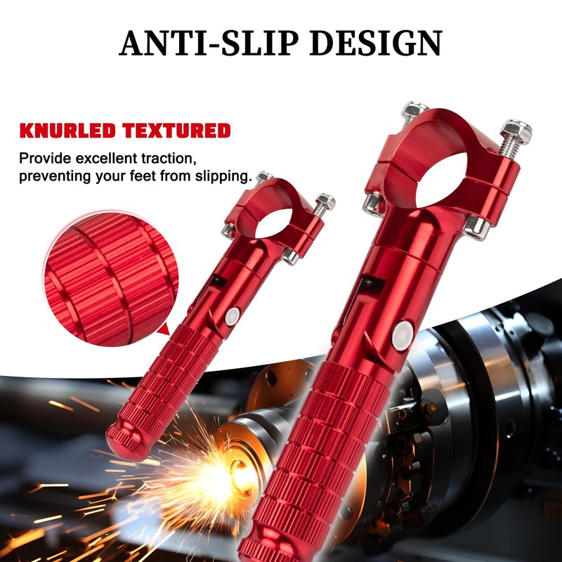 XINGWU Foldable Motorcycle Highway Foot Pegs Universal for 1-1/4" 32mm