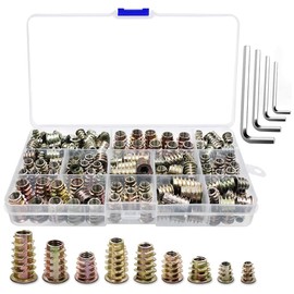 Threaded Insert Wood Screw-In Nut M4 M5 M6 M8 Allen Nuts with M4 M5 M6 M8 Hexagon Socket for Wood Furniture (150 Pieces)