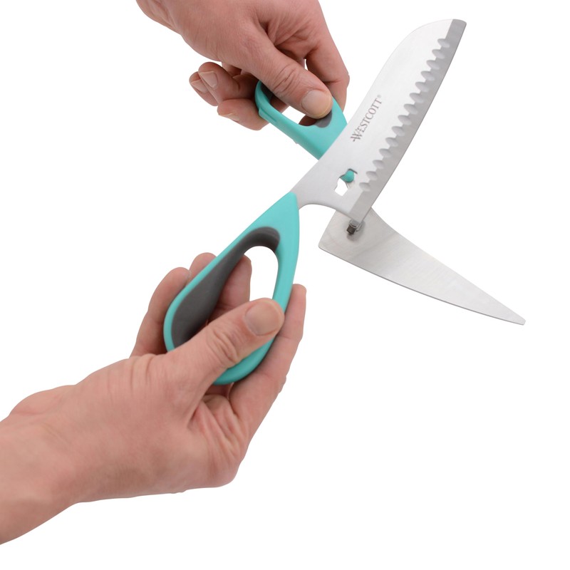 Westcott Titanium-Bonded Soft Handle Kitchen Pizza Scissors with Detachable Handles,