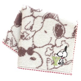 Peanuts 000193-0037-09 Snoopy Initial Towel Handkerchief (Y) Women's Towel Hand Towel Approx. 9.8 inches (25 cm)