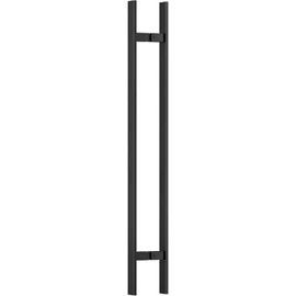 Ranbo 48" Large Push Pull Door Handle, 900mm (35-7/16") CTC, 1.2mm Thick 304 Stainless Steel, Fits 6–19mm (1/4"–3/4") Glass Doors, for Front, Entry, Commercial and Long Doors, Matte Black