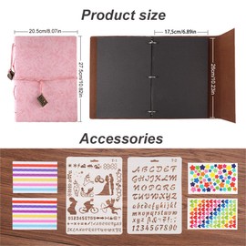 ThxMadam Pink Vintage Leather Scrapbook Photo Album Wedding Guest Book Memory Book with 60 Black Pages Present for Valentines Anniversary Mother’s Day Birthday Gift for Wife Mum Daughter Girlfriend