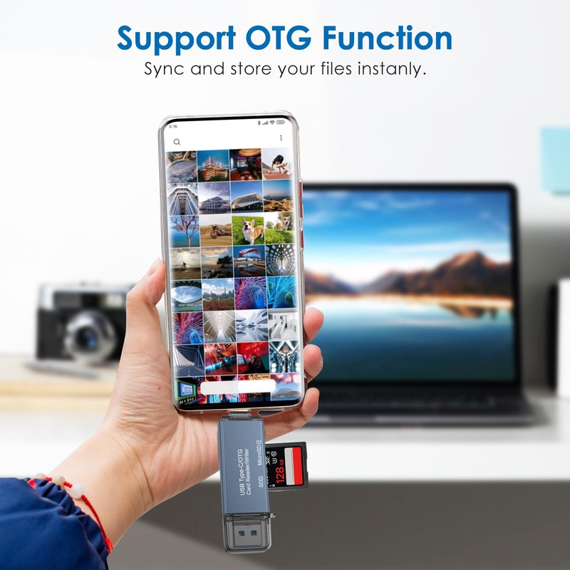 SD Card Reader with Dual Connector USB C - High