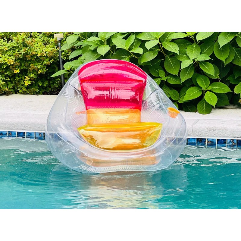 Swimways Dry Float Socializer Pool Float Translucent Inflatable Recliner Chair