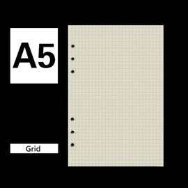 TopHomer A5 Refills Paper, 160 Pages/80 Sheets Refill Pad, Insert Ruled Lined Paper, 6 Hole Loose Leaf Punched Paper Refill for Diary, Notebook (Grid (A5)