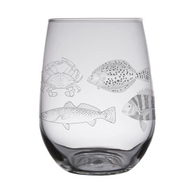 HullSpeed Designs Low Country Slam Engraved Stemless Wine Glasses (Set of 2)