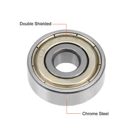 sourcing map Deep Groove Ball Bearings 627ZZ 7 x 22 x 7 mm Double Seal Chrome Bearing Pack of 2