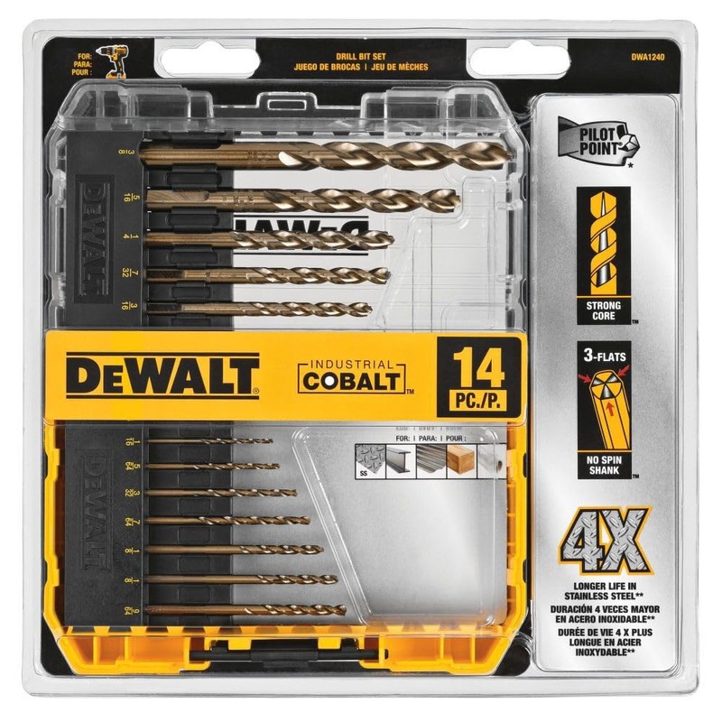 DEWALT Cobalt Alloy Steel Drill Bit Set with Pilot Point,