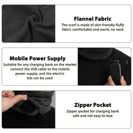 DAJASD Electric Neck Warmer, Heated Tube Scarf, Thick Neck Warmer, Neck Warmer, Thickened Fleece Lining, Winter Neck Tube for Walking, Running, Ski, Outdoor, Daily Wear (Black), d'Alene to