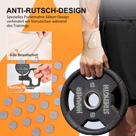 RHINOSPORT Wrist Bandages Wrist Support Wrist Wraps for Fitness Bodybuilding, Weight Sports & Crossfit Wrist Guards Beige
