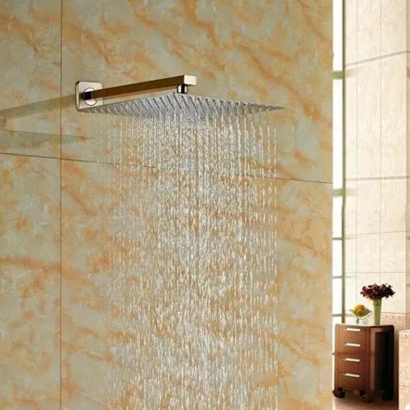 IML Regadera Cuadrada 20cm Tipo Lluvia + Tubo Cuadrado 40cm