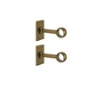 Linen Avenue Rectangle-Base Hoop Single Rod Bracket, 2 Pack, Brass