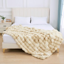 ORINOVA Tie-dye Camel Fuzzy Ultra Soft Bed Comfy Blanket 60x80 Cozy Faux Fur Throw Blanket for Living Room Thick Fluffy Furry Blanket Home Gifts 860 GSM