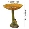 Sunflower Garden Bird Bath with Frog,Outdoor Bird Bath Bowl, Resin