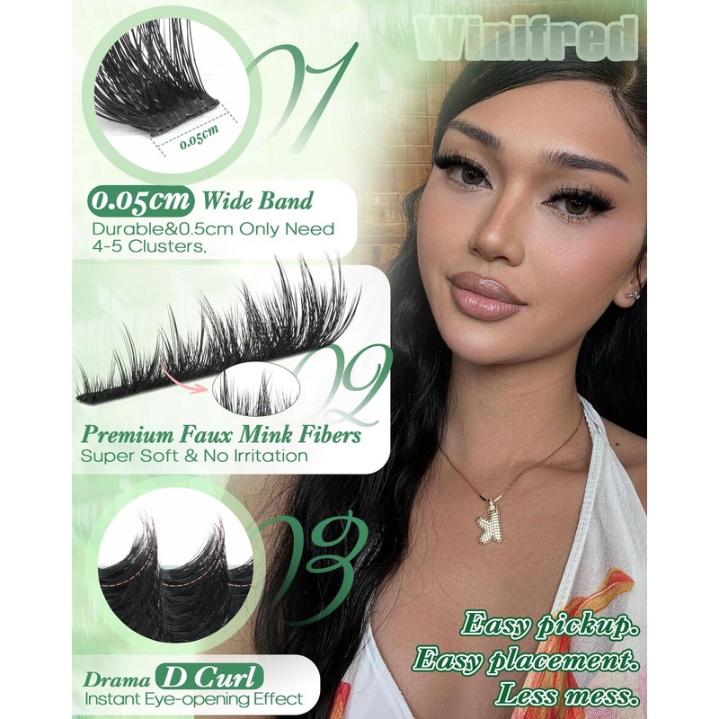 Winifred Wispy Lash Clusters Fluffy Eyelash Clusters Volume D Curl