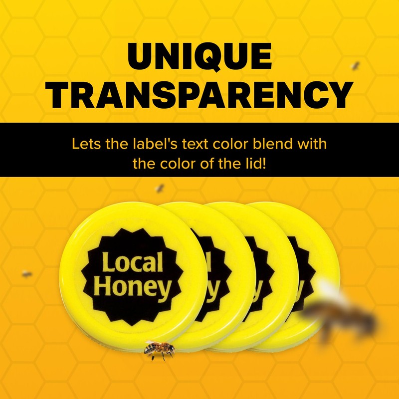 Mann Lake Local Honey Label, Transparent Sticker, Fits Flip Top