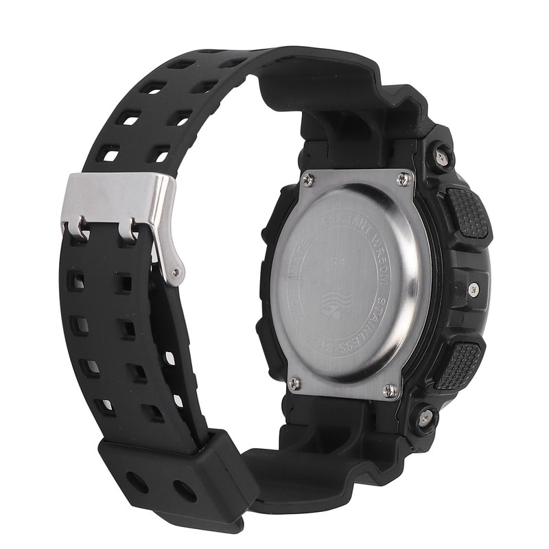 Students Electronic Watch Waterproof EL Light Dual Time Modes Digital