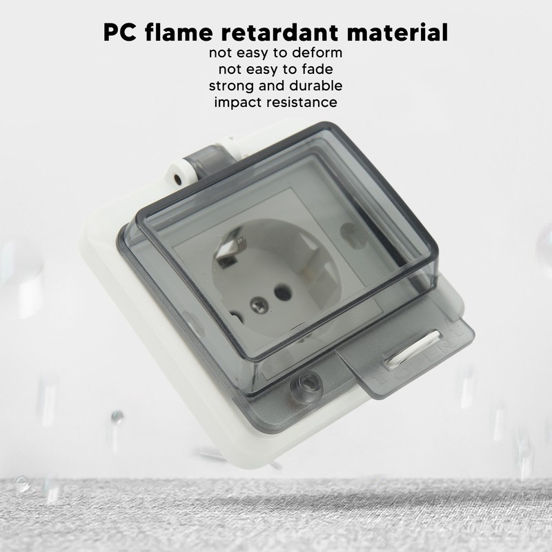 Standard IP66 Waterproof Wall Outlet Wall Mounted Concealed Plug Adapter