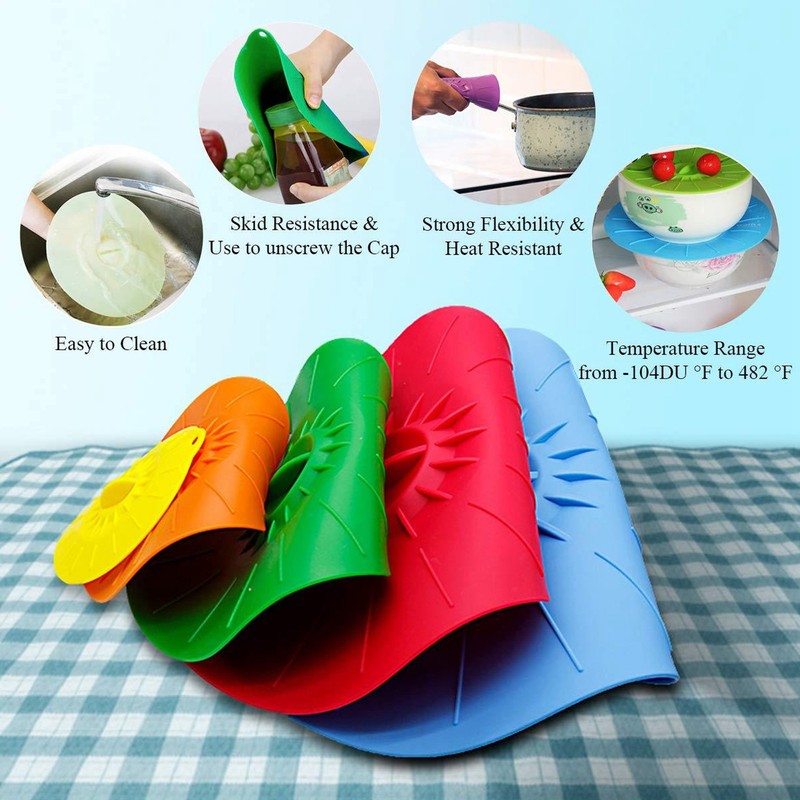 5Pcs/Set Multifunctional Bowl Lid Food Grade Silicone Vacuum Sealing Cover