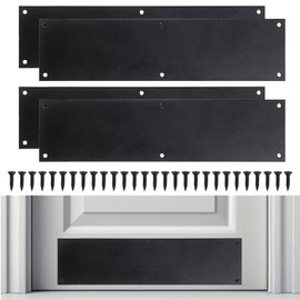 Hoowen 4PCS Door Kick Plate 15" x 3.5", Stainless Steel Push Plate Door Protection Plates Metal Kickplates for Door Bottom or Knob, Closet, Front Interior Exterior Doors, Prevents Scratches and Cracks
