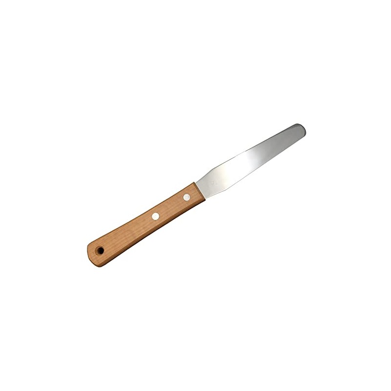 Sun Diamond Stainless Steel Ointment Spatula Wood Pattern with Medium