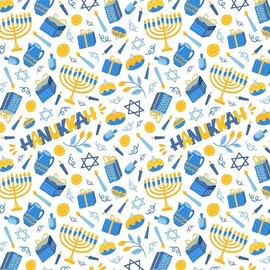 The Dreidel Company Hanukkah Theme Gift Wrap Design, Chanukah Gift Wrap 28" x 20" Inch Sheet Chanukah Wrapping Paper (6-Pack (12 Sheets))